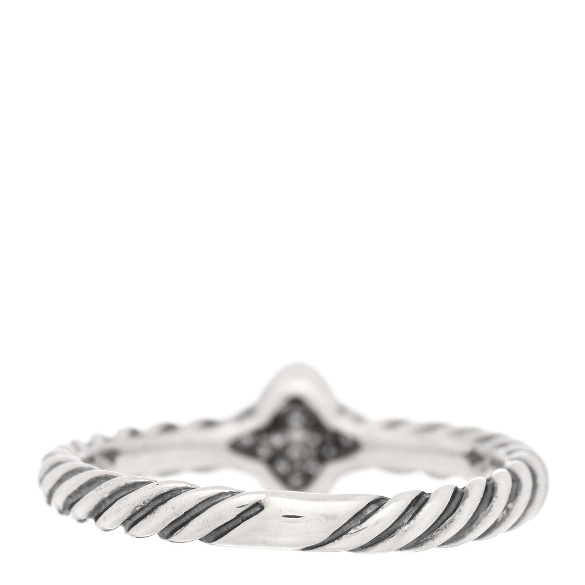 Sterling Silver Diamond Quatrefoil Ring 50 5.25