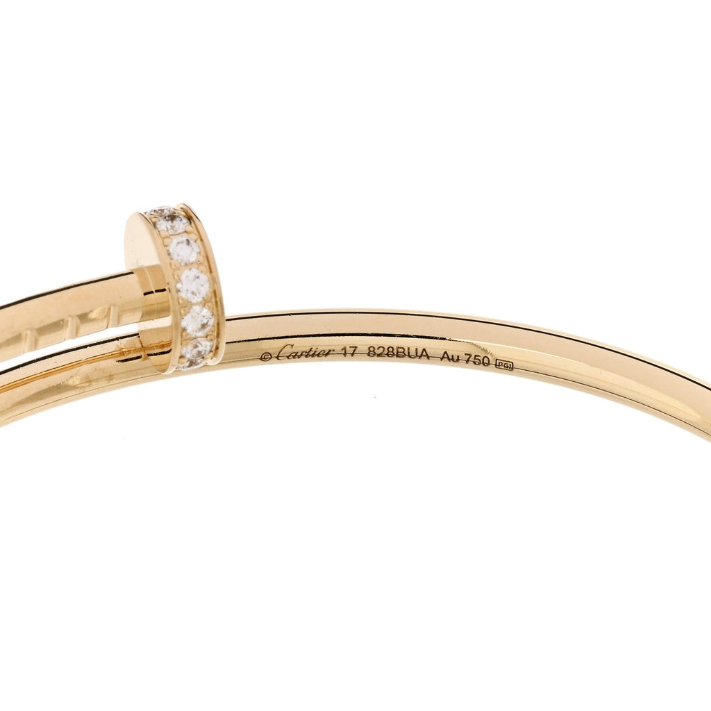 18K Yellow Gold Diamond Small Juste Un Clou Bracelet 17