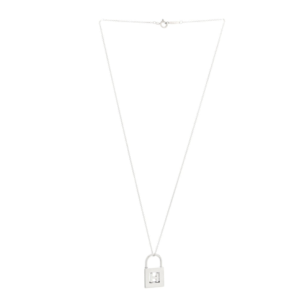 Sterling Silver Letter H Lock Charm Pendant