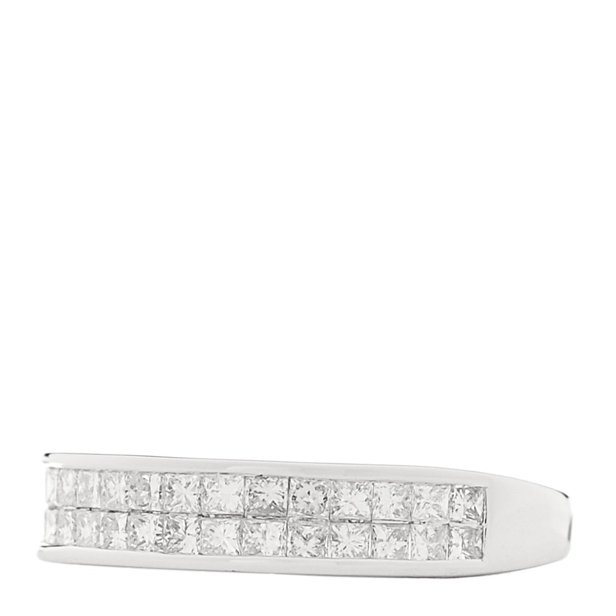 18K White Gold Diamond .80ctw Princess Cut Half Eternity Band Ring  52 6