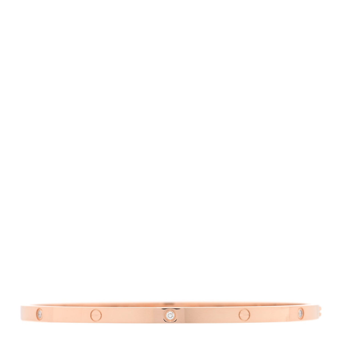 18K Pink Gold 6 Diamond Small LOVE Bracelet 20