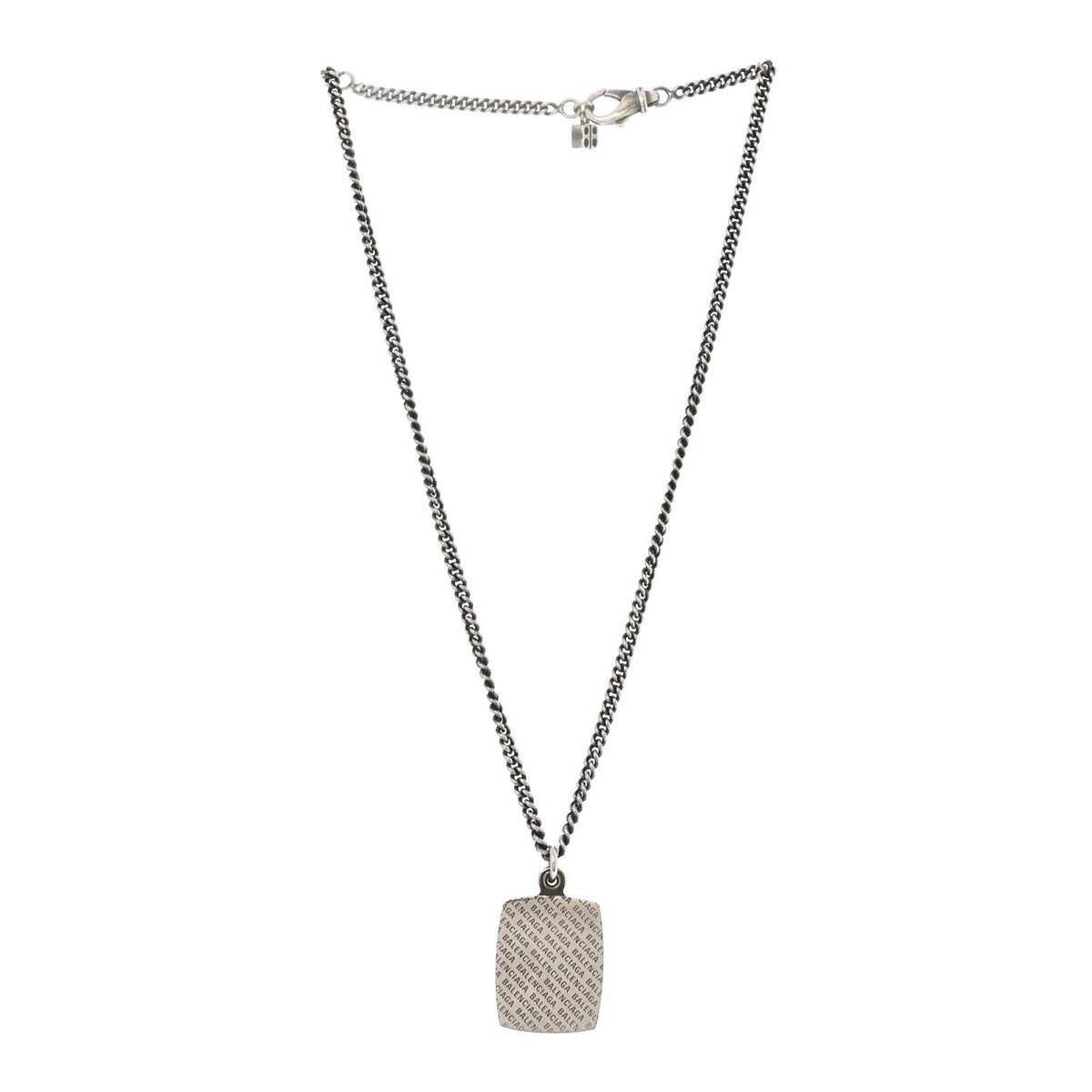 Stainless Steel Logo Locket Chain Necklace