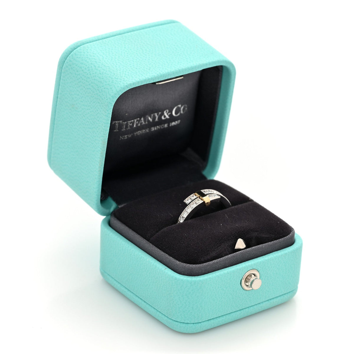 18K Yellow Gold Platinum Diamond Edge Bypass Ring 51 5.75