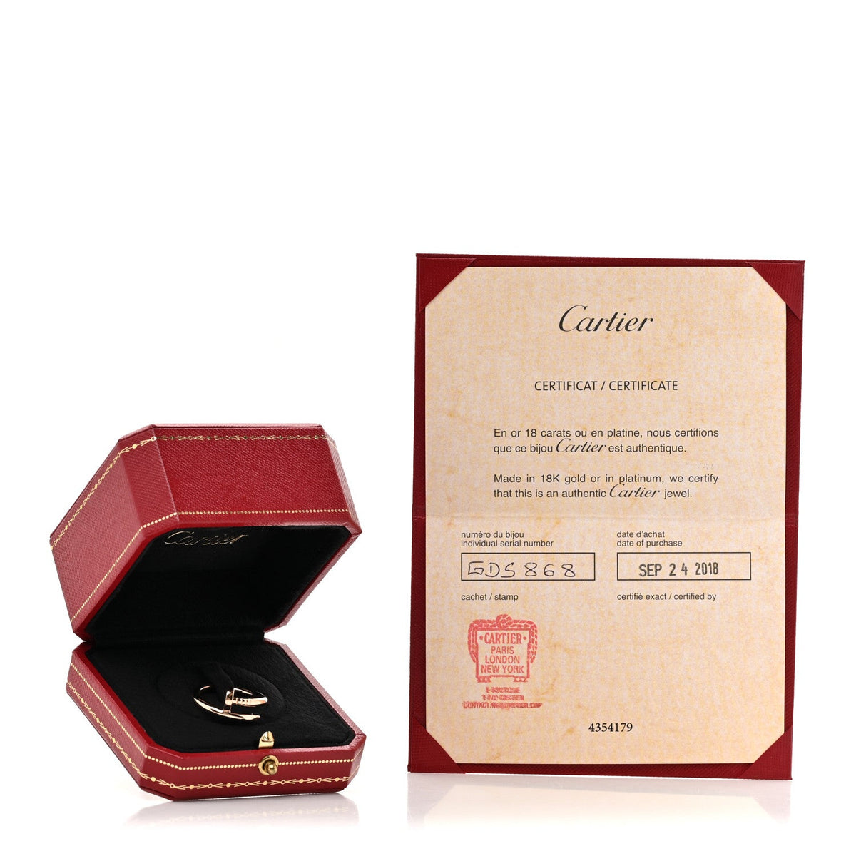18K Pink Gold Juste Un Clou Ring 56 7.5