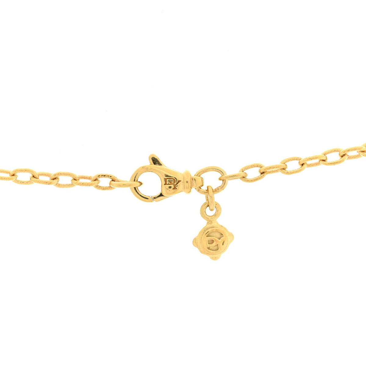 18K Yellow Gold Blue Topaz Infinity Station Necklace