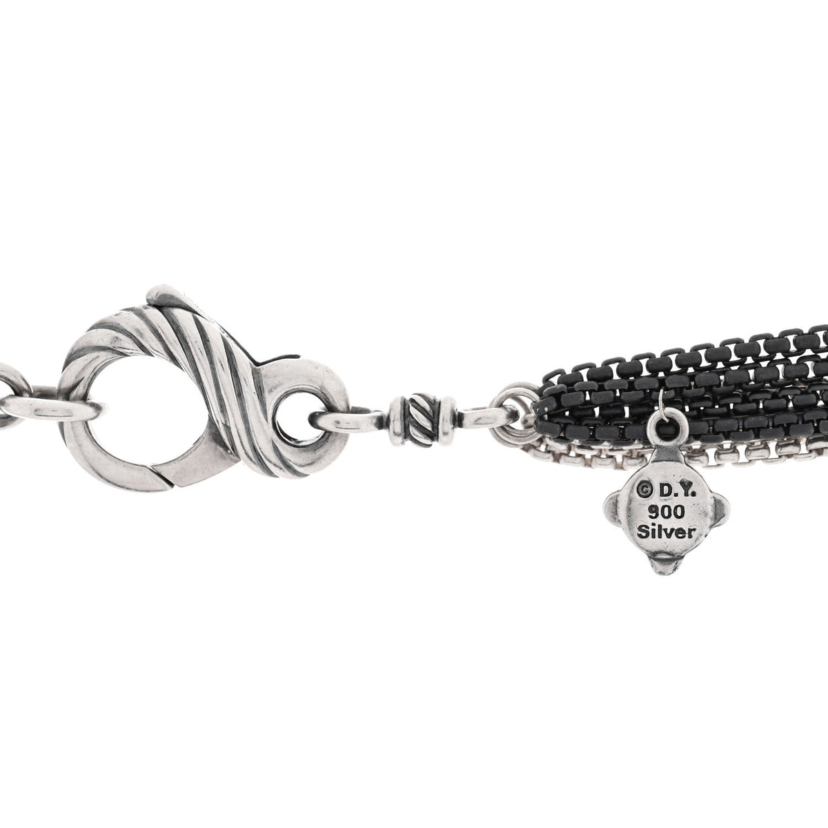 900 Silver Multi Row Chain Necklace