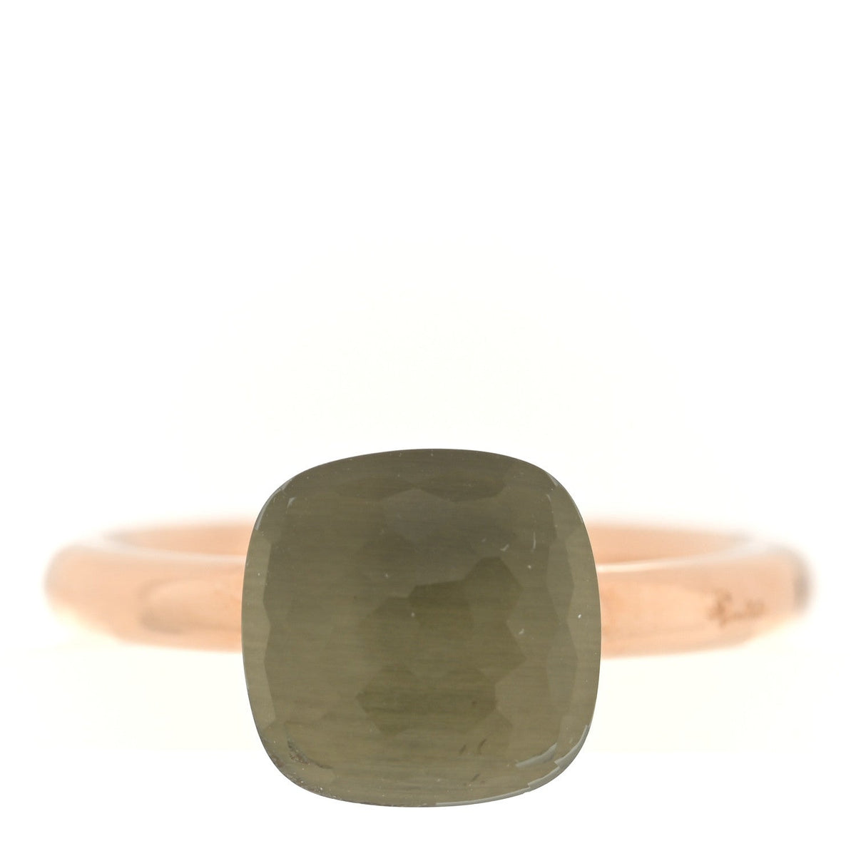 18K Rose White Gold Prasiolite Classic Nudo Ring 45 3.25