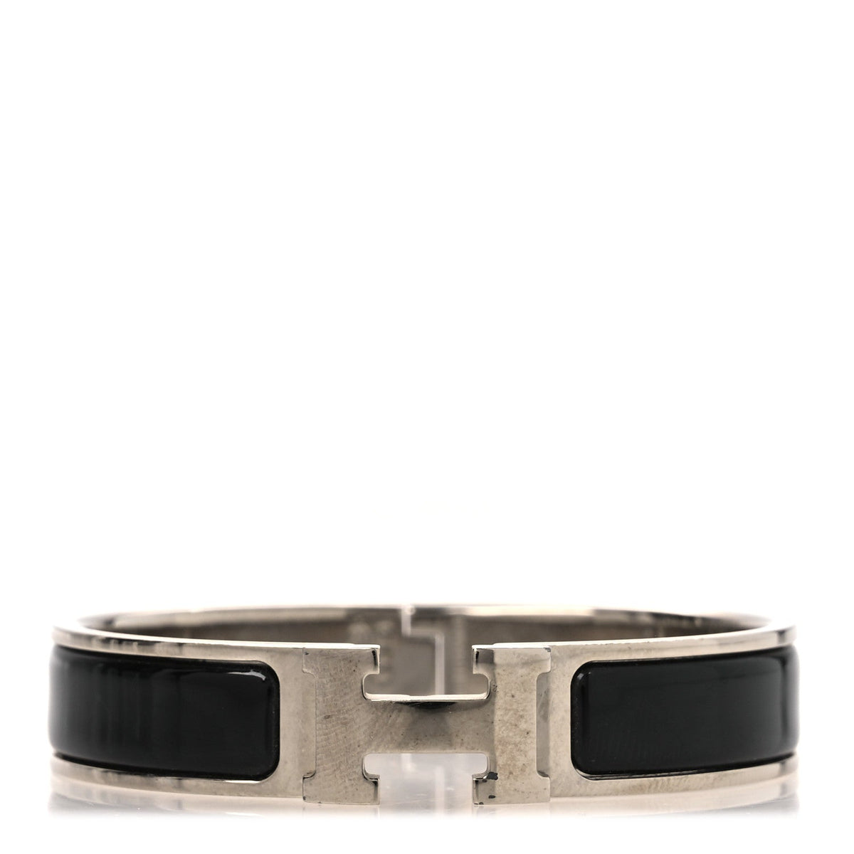 Enamel Narrow Clic Clac H Bracelet PM Black