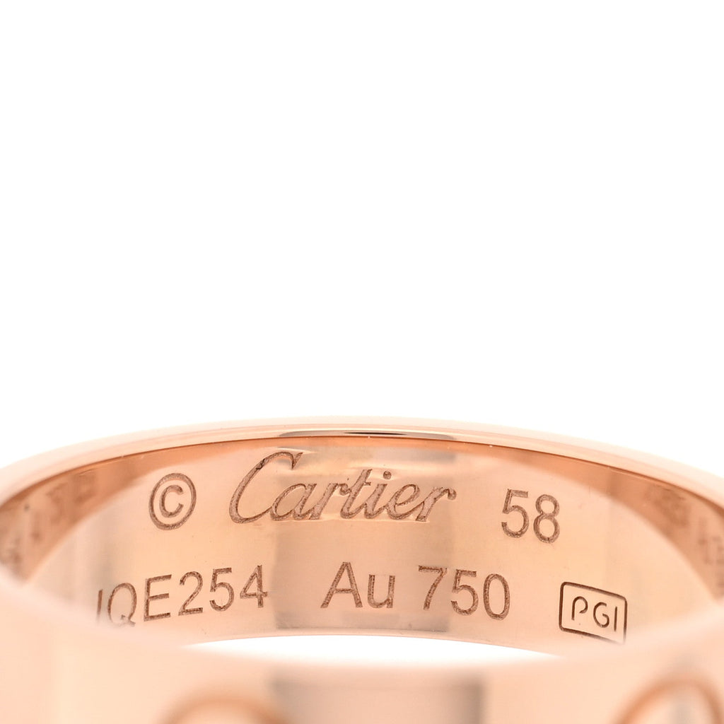 18K Pink Gold 5.5mm LOVE Ring 58 8.25