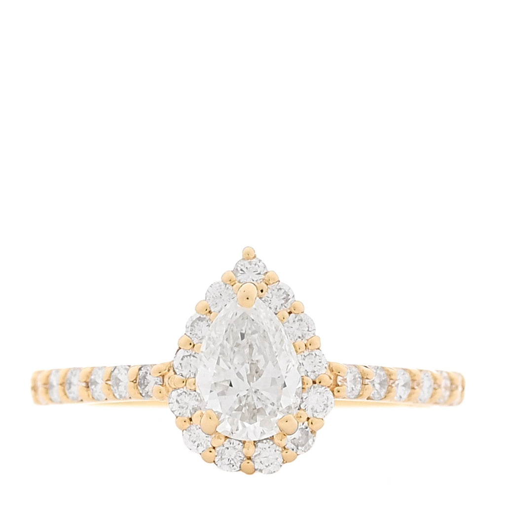 18K Yellow Gold Diamond .53ctw Pear Cut Engagement Ring  53 6.25