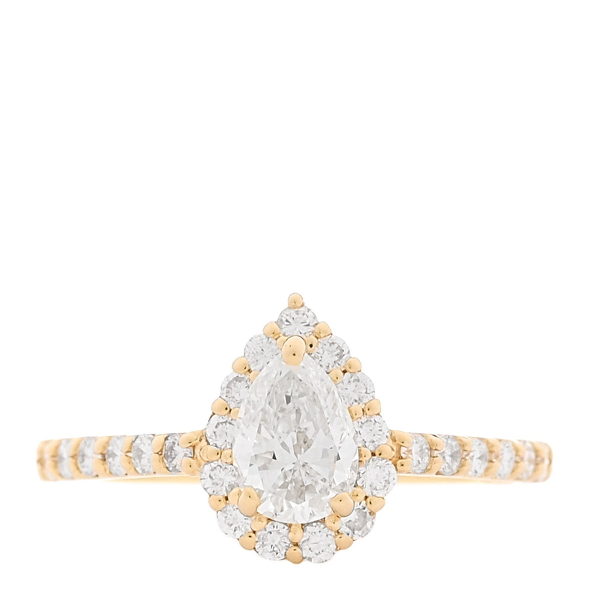 18K Yellow Gold Diamond .53ctw Pear Cut Engagement Ring  53 6.25