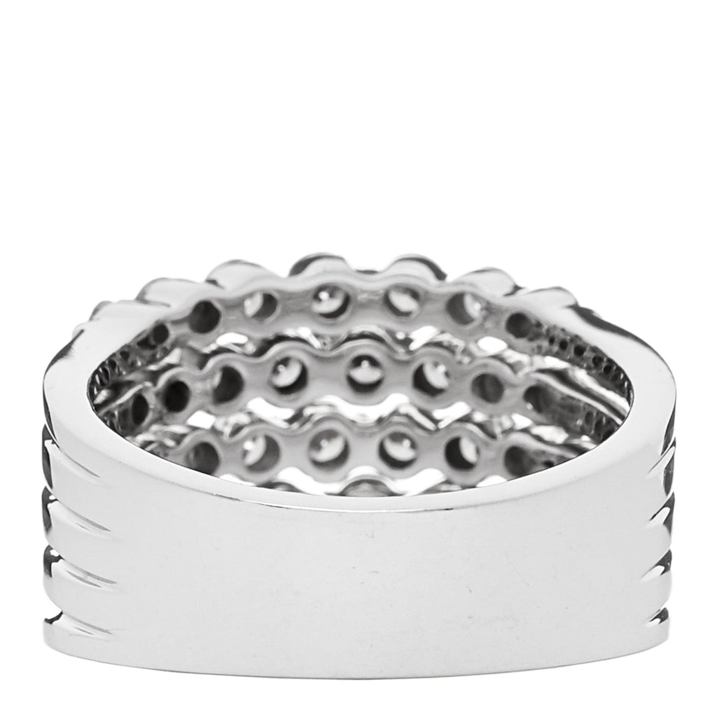 14K White Gold Diamond 1.90ctw Five Row Band Ring 53 6.25