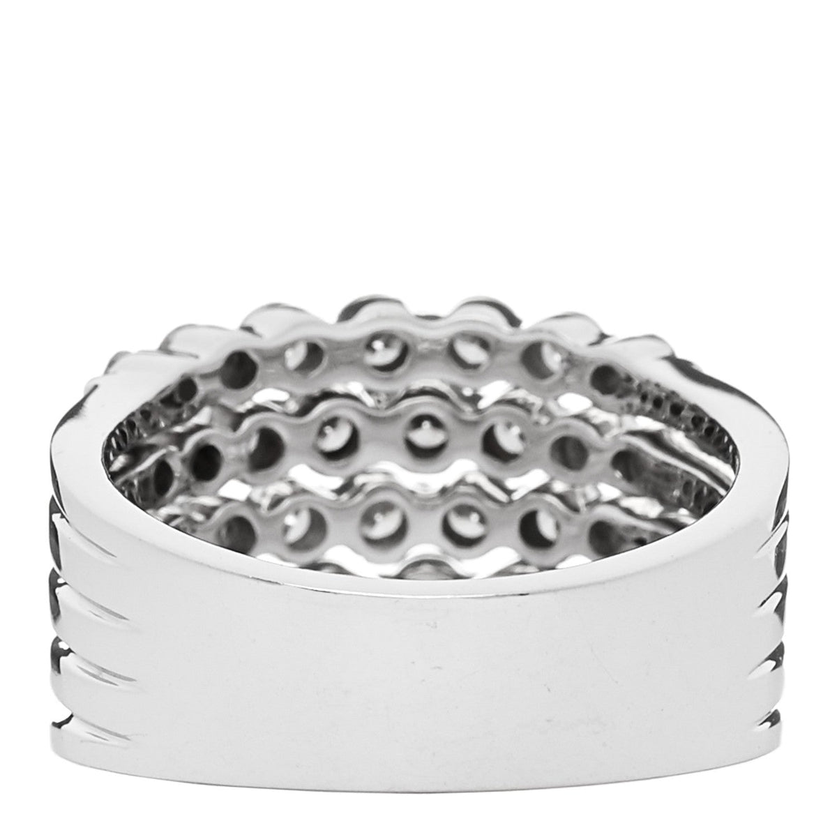 14K White Gold Diamond 1.90ctw Five Row Band Ring 53 6.25