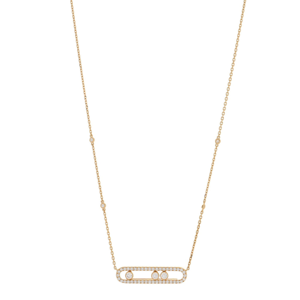 18K Yellow Gold Diamond Large Move Classic Pave Necklace