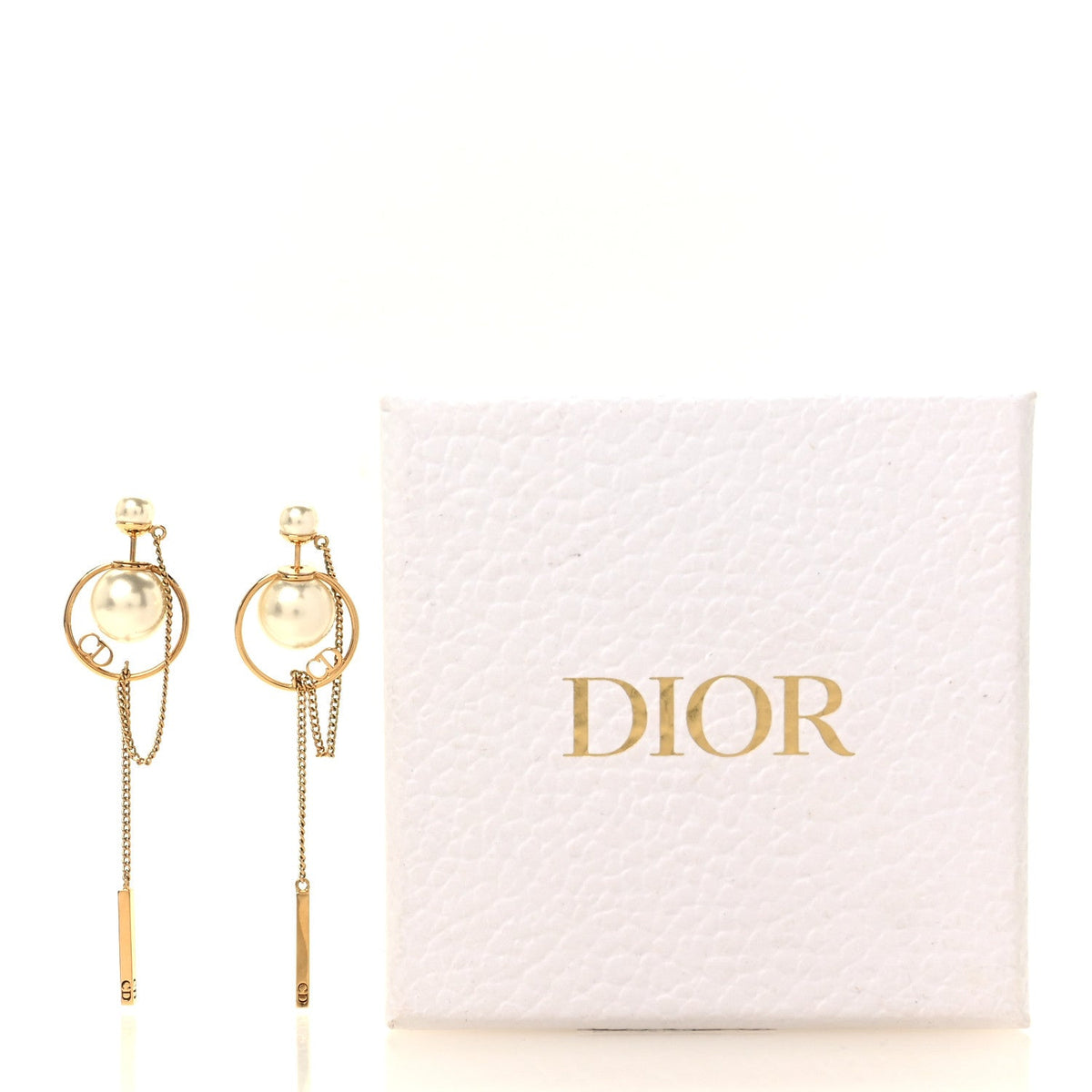 Pearl Tribales Dangle Chain Earrings Gold