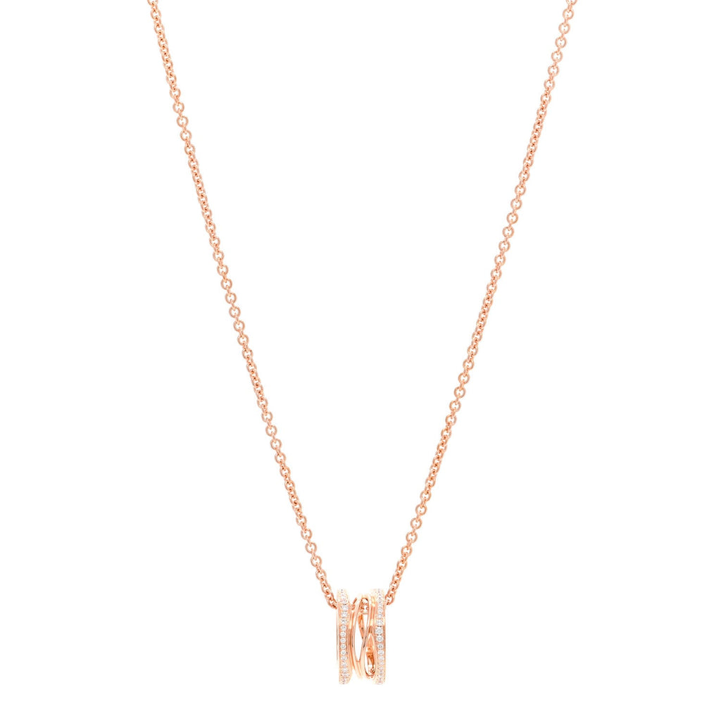 18K Rose Gold Diamond B.Zero1 Open Legends Pendant Necklace