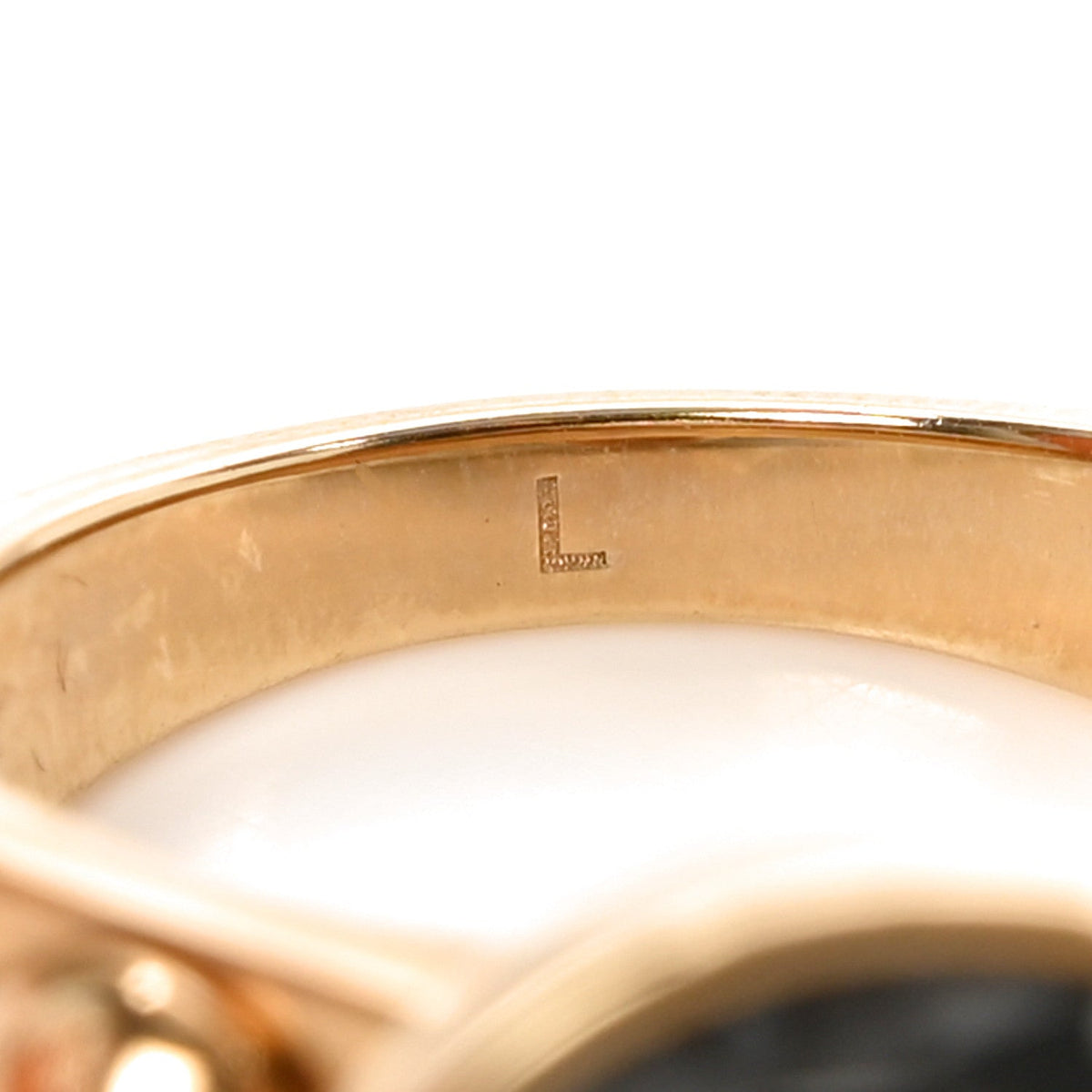 Crystal Ring L Gold Black