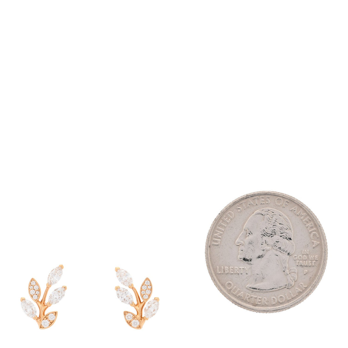 18K Rose Gold Diamond Small Victoria Vine Earrings