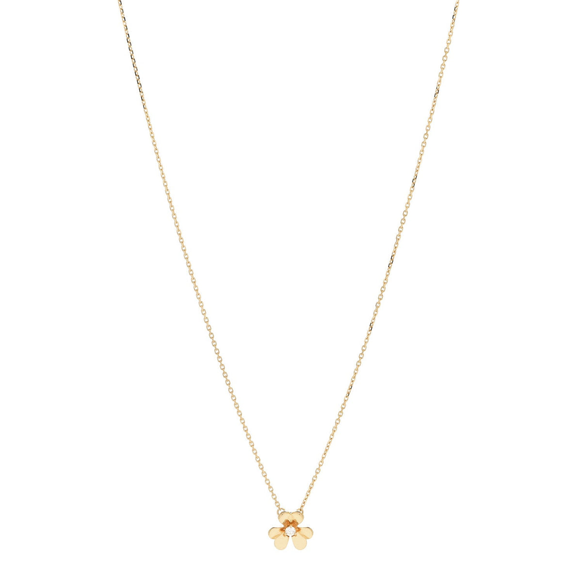 18K Yellow Gold Diamond Mini Frivole Pendant Necklace
