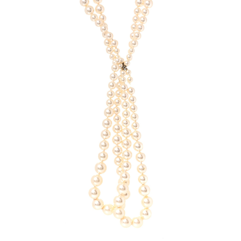 Pearl Multi Strand CC Necklace Gold