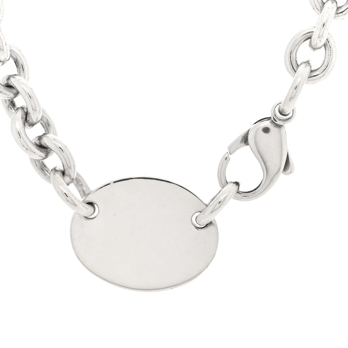 Sterling Silver Return to Tiffany Oval Tag Choker Necklace