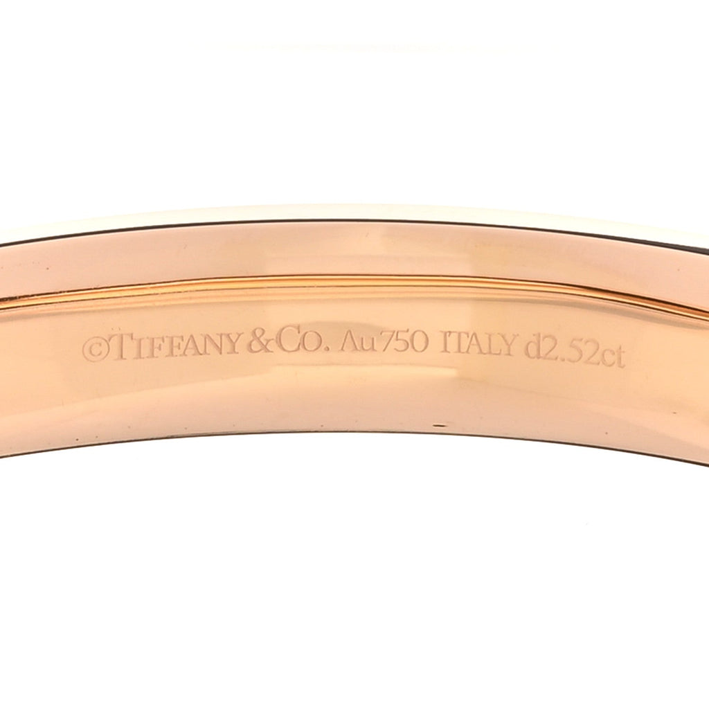 18K Rose Gold Diamond Atlas Closed Wide Hinged Bangle Bracelet