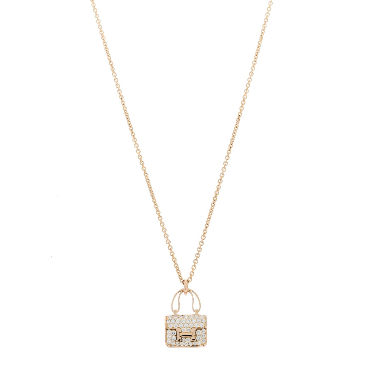 18K Rose Gold Diamond Constance Amulettes Pendant Necklace