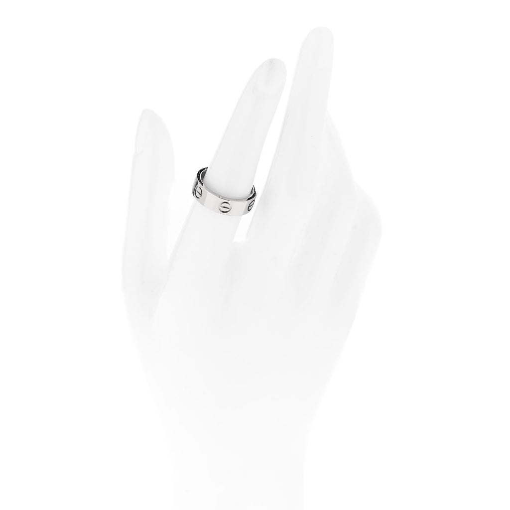 18K White Gold 5.5mm LOVE Ring 53 6.25