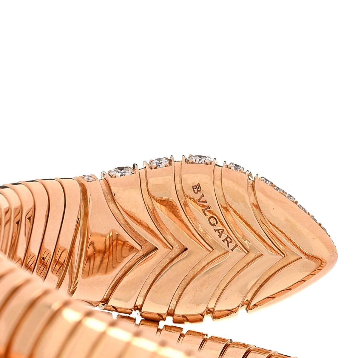 18K Rose Gold Diamond Serpenti Tubogas Bracelet
