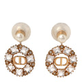 Pearl Crystal Dior Tribales Drop Earrings Gold