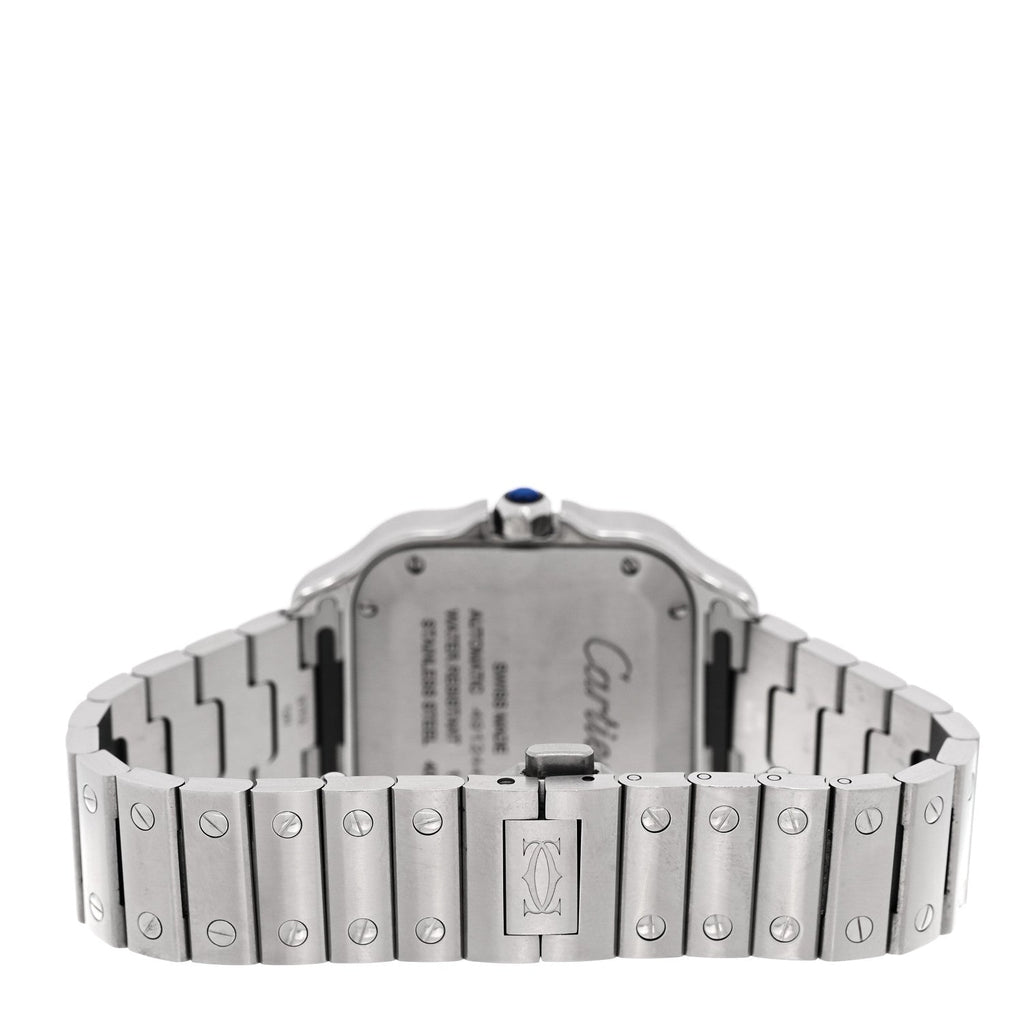 Stainless Steel 35mm Santos de Cartier Automatic Watch Blue