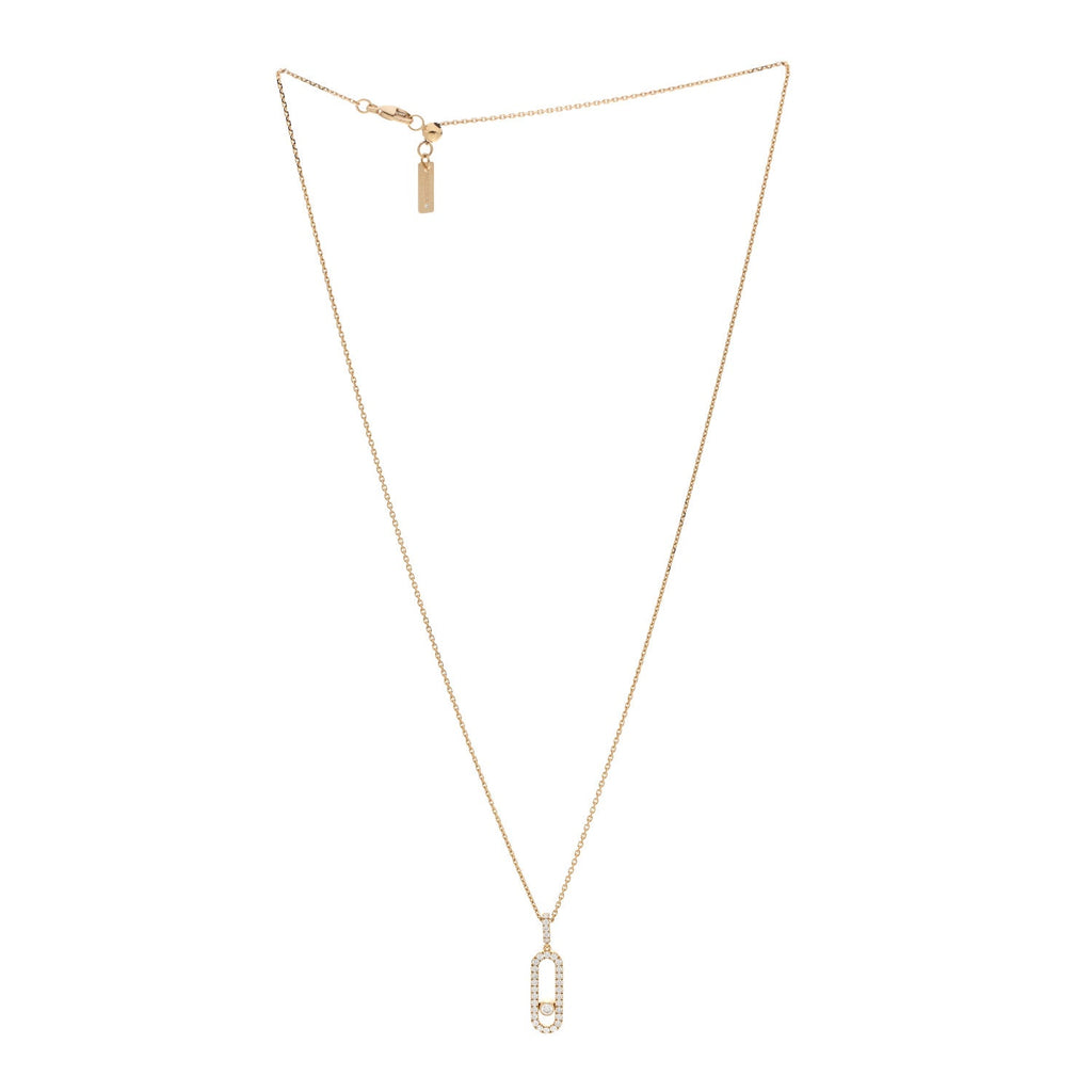18K Yellow Gold Diamond LM Move Uno Pave Pendant Necklace