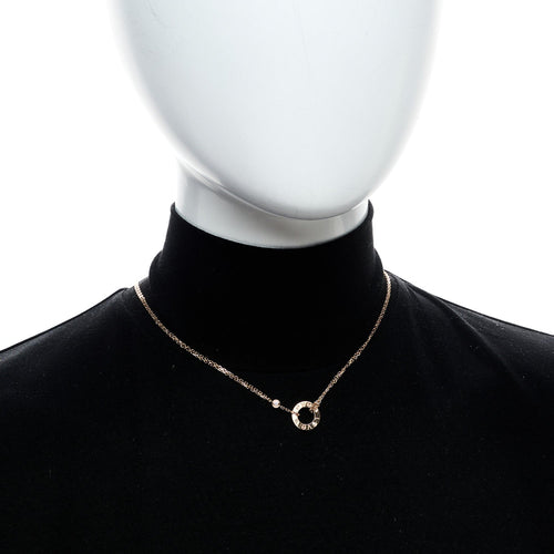 18K Pink Gold 2 Diamond LOVE Necklace