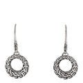 Sterling Silver Classic Chain Filigree Circle Drop Earrings