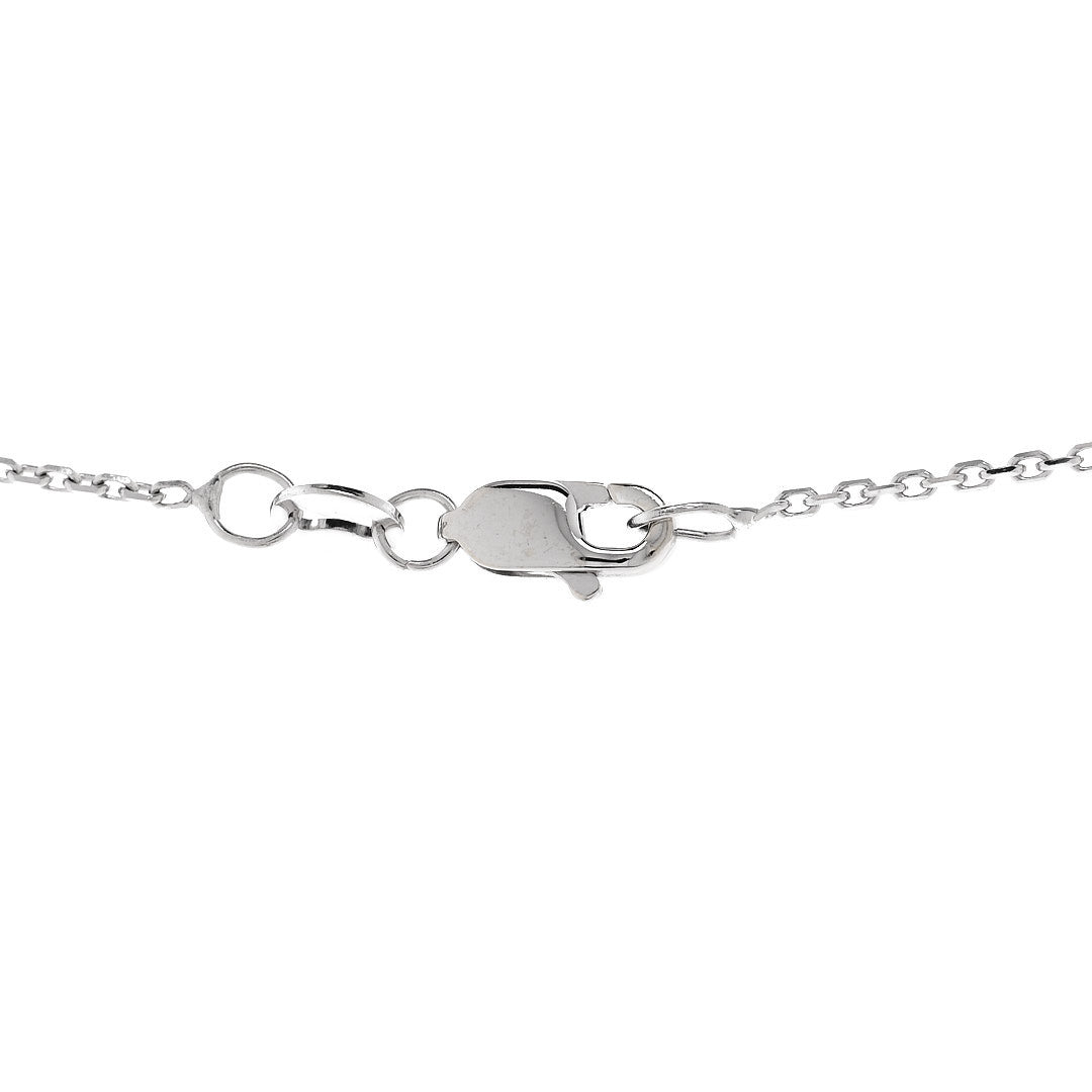 14K White Gold Diamond .80ctw Graduated Station Necklace