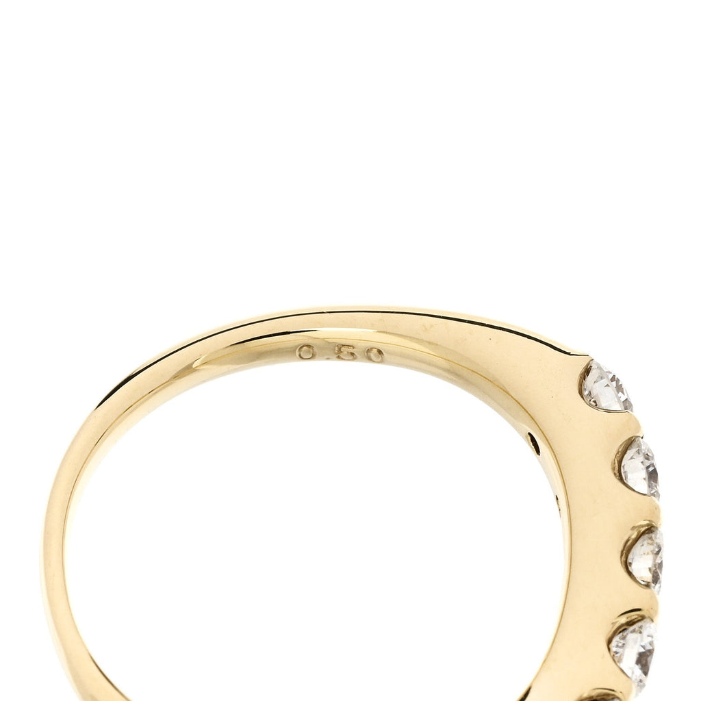 18K Yellow Gold Diamond .50ctw Curved Ring 53 6.5