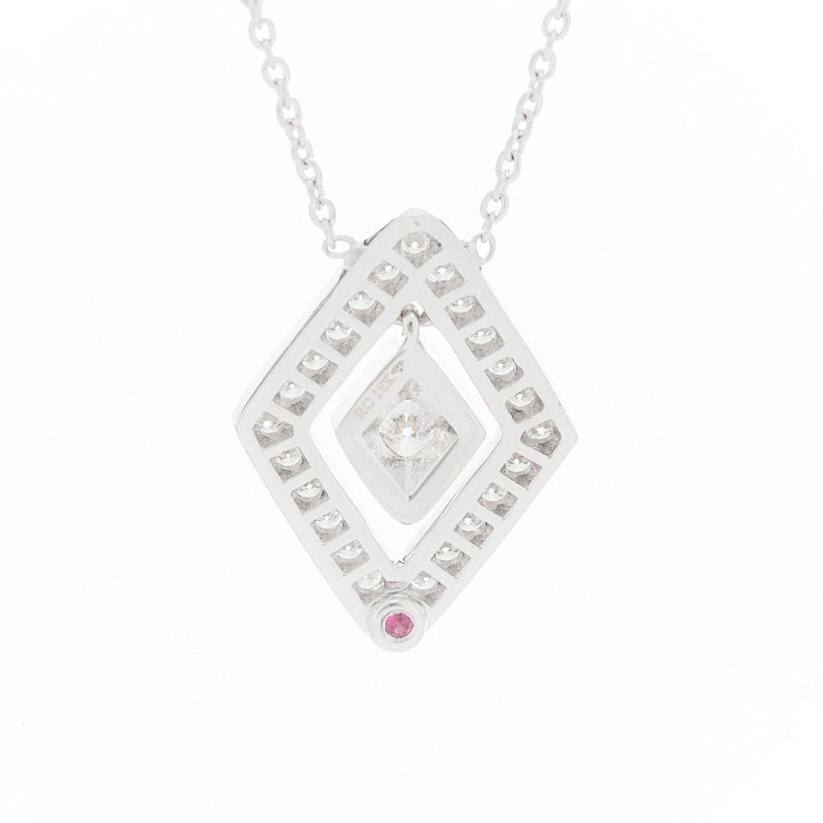 18K White Gold Diamond Diamante Necklace
