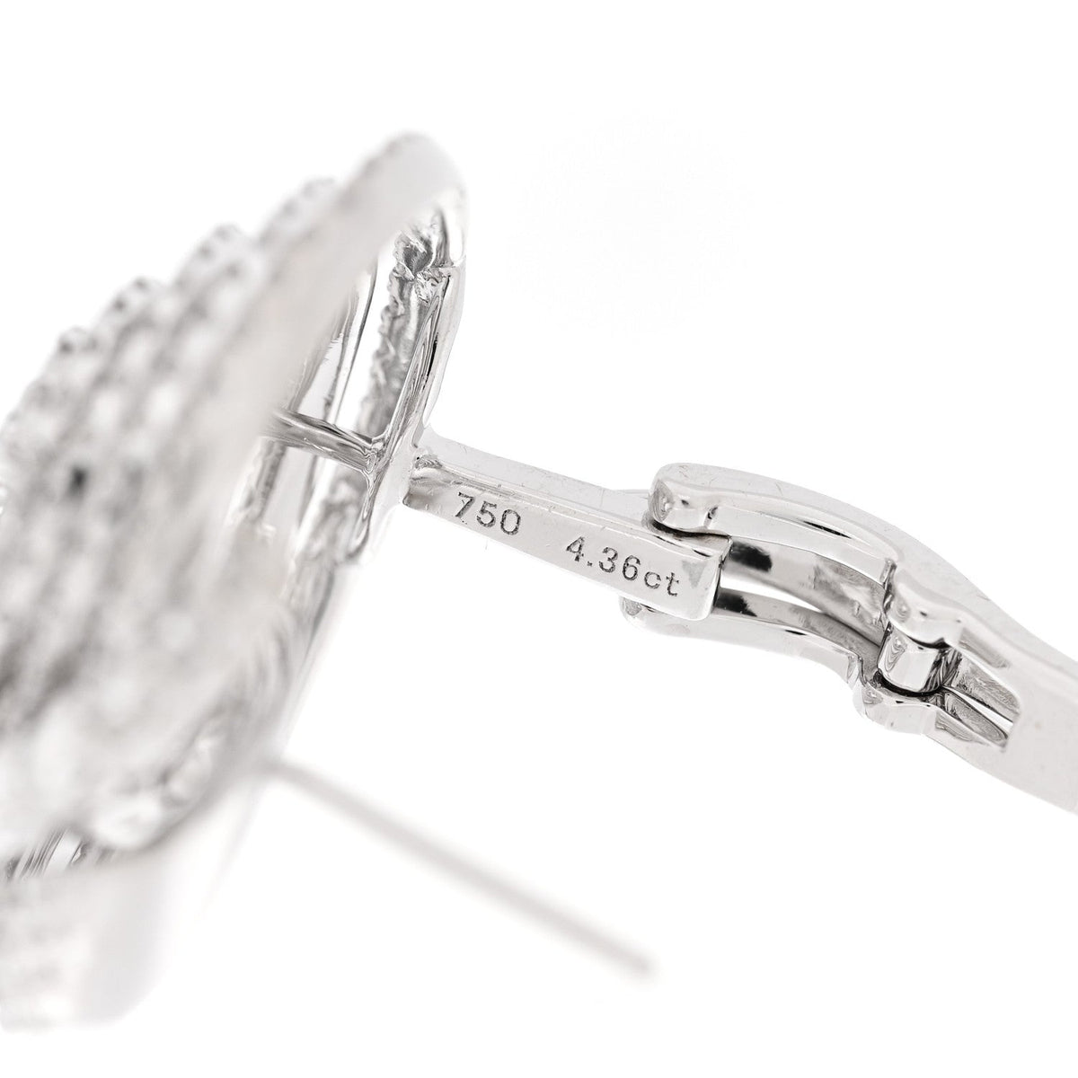 18K White Gold Diamond 4.36ctw Swirl Earrings