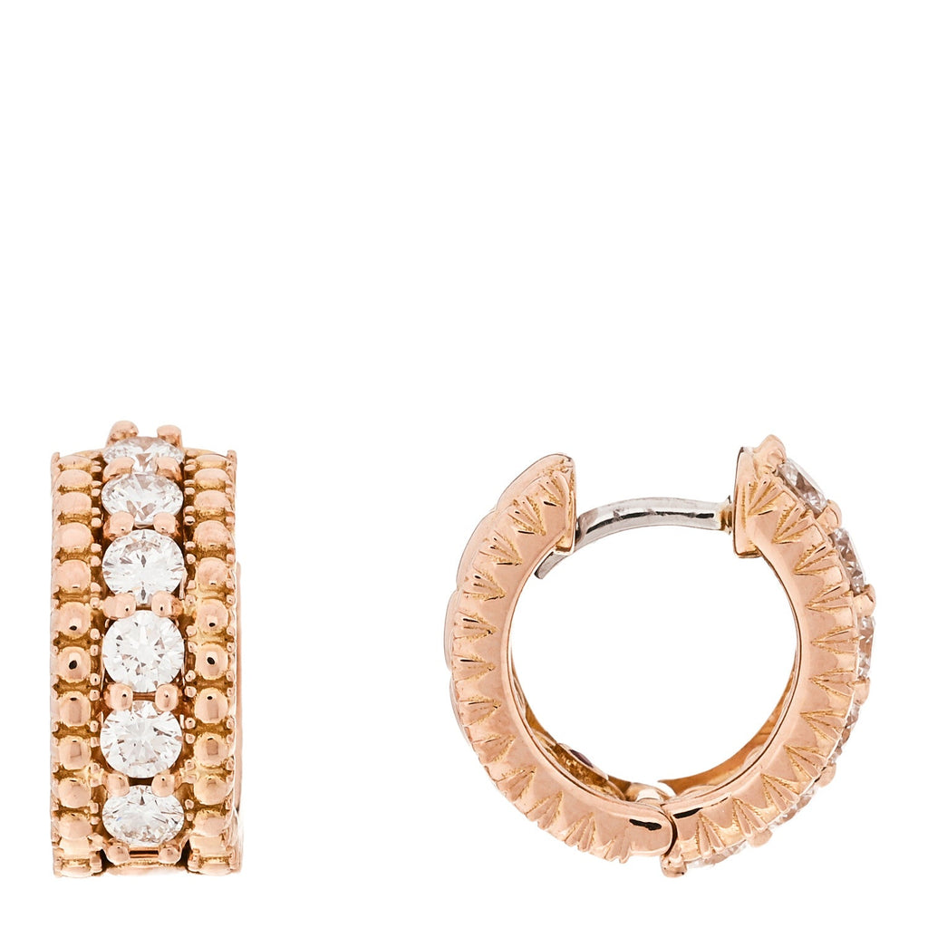 18K Rose Gold Diamond Sienna Hoop Earrings