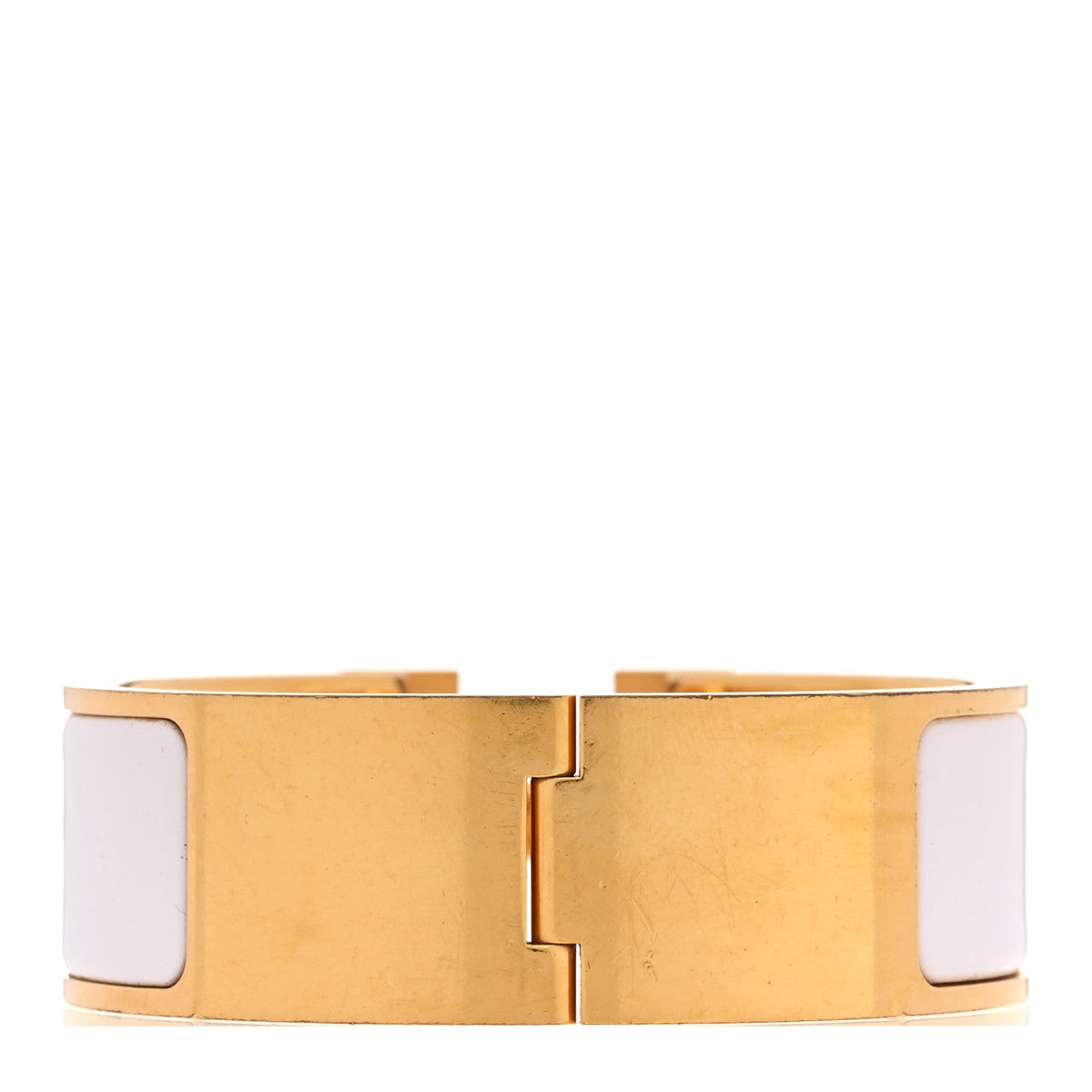 Enamel Wide Clic Clac H Bracelet PM White