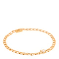 18K Yellow Gold Diamond Round Center Medium Cuban Link Bracelet