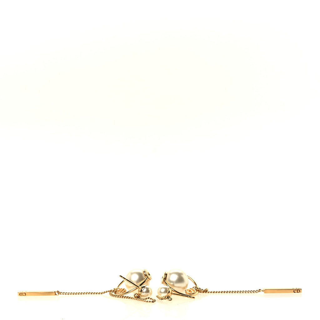 Pearl Tribales Dangle Chain Earrings Gold