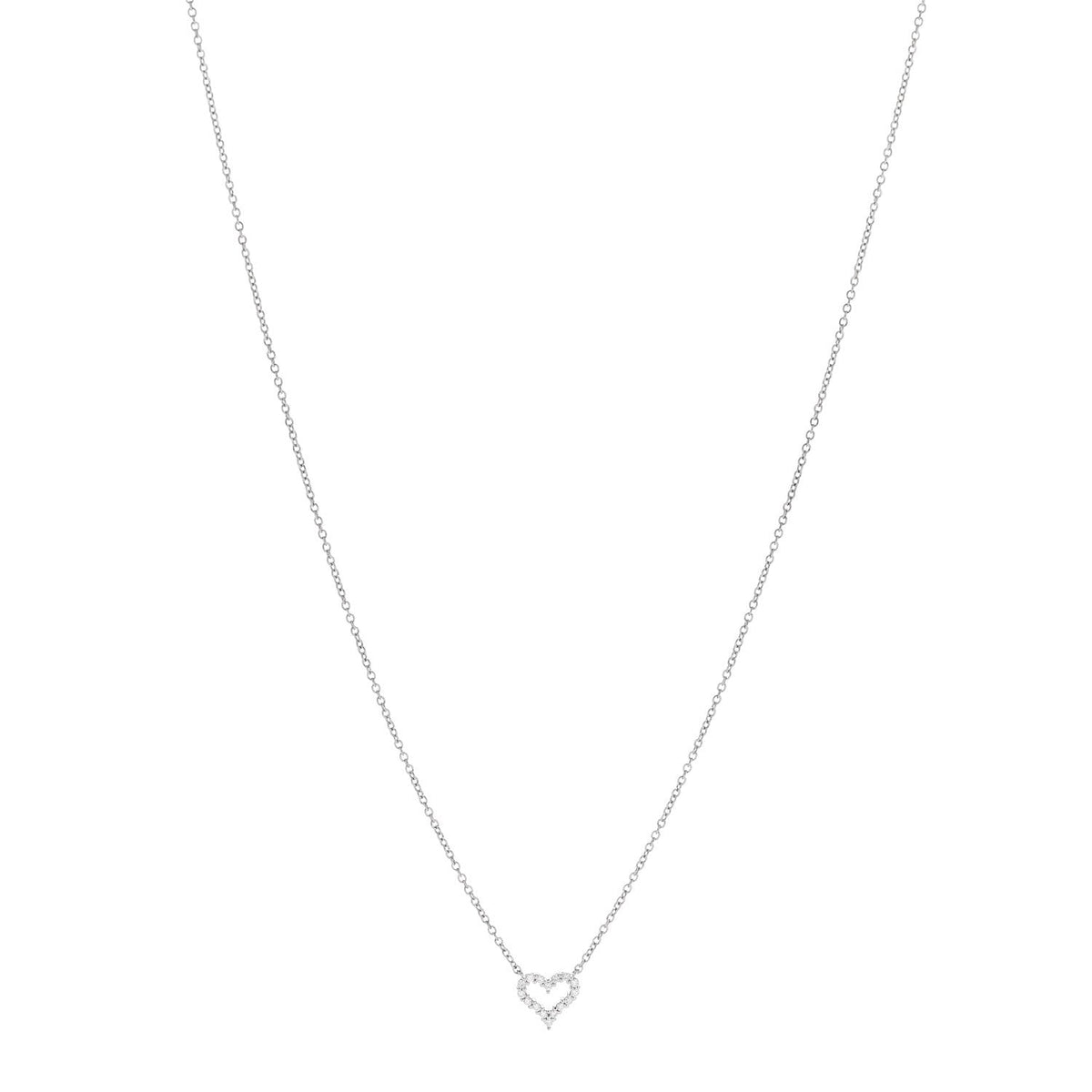 Platinum Diamond Extra Mini Heart Pendant Necklace