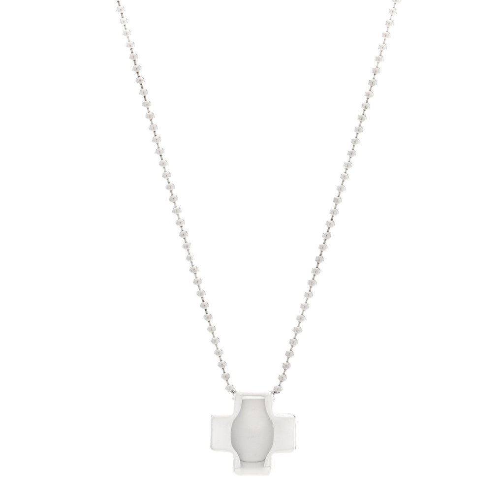 Sterling Silver Square Cross Pendant Necklace
