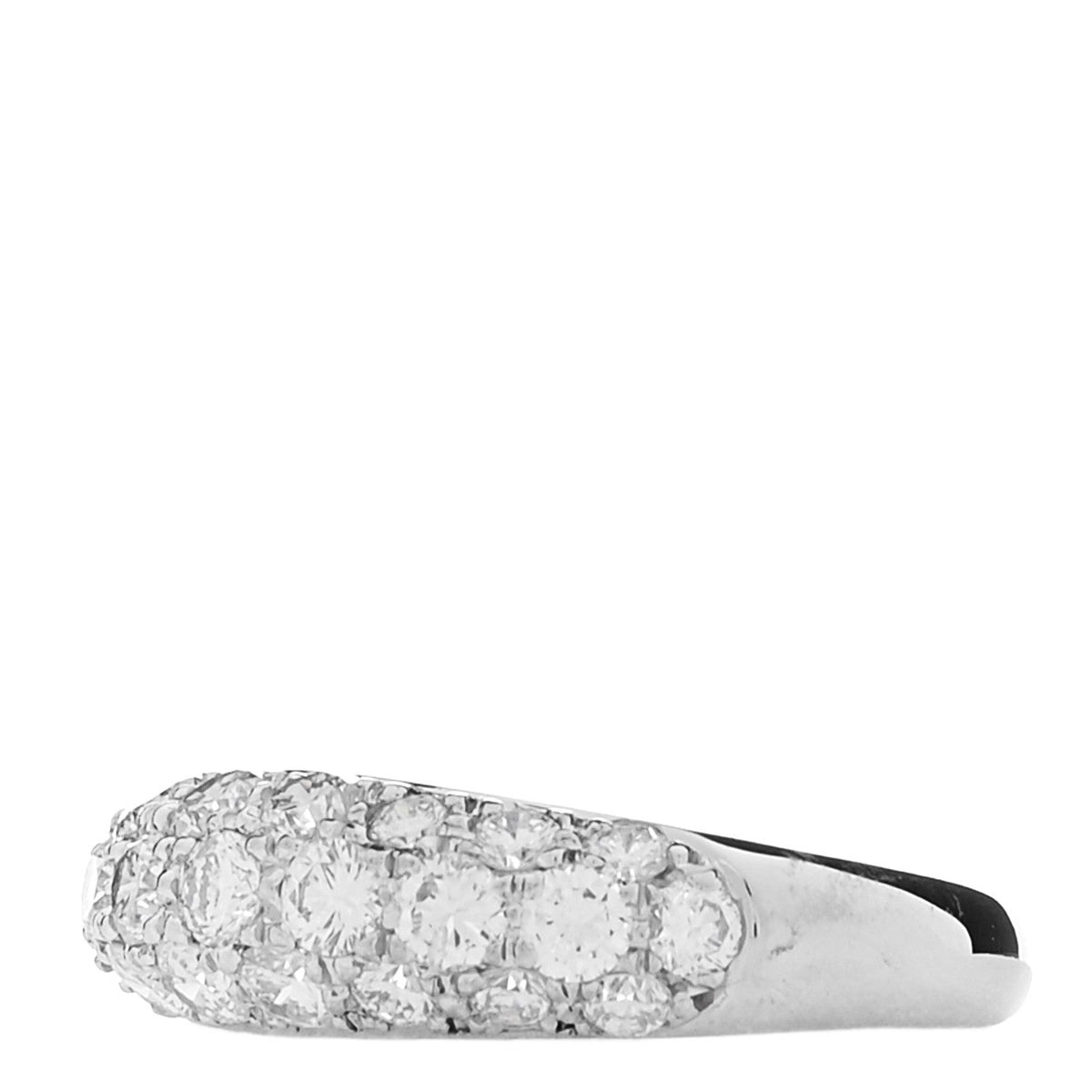 Platinum Diamond 1.18ctw Three Row Dome Band Ring  52 6