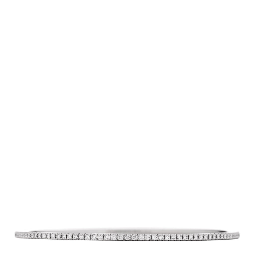 18K White Gold Diamond Metro Bangle Bracelet
