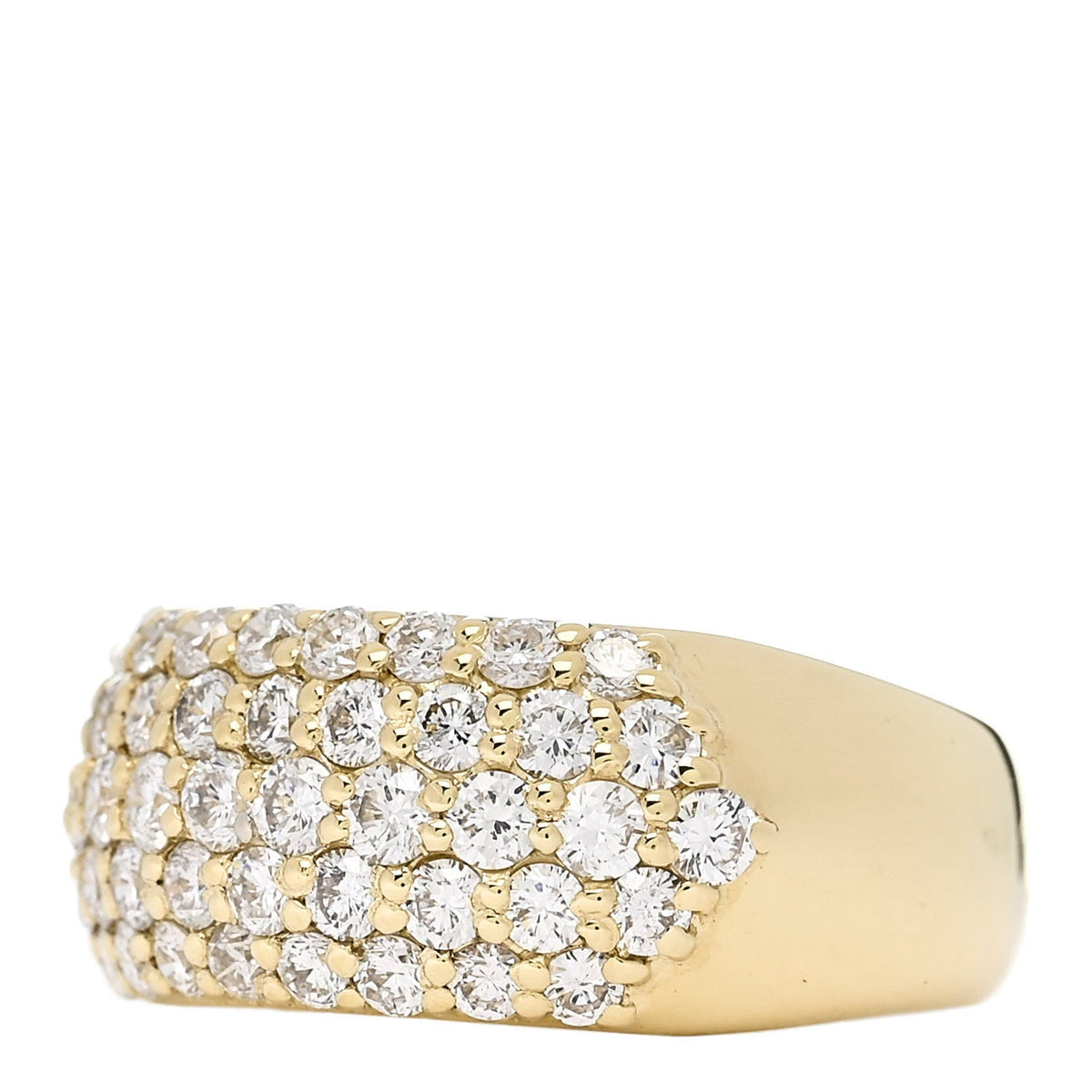 18K Yellow Gold Diamond 1.68ctw Five Row Ring 53 6.5