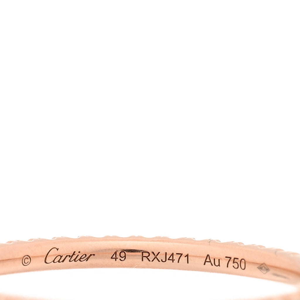 18K Pink Gold Diamond 1.5mm Etincelle de Cartier Wedding Band Ring 49 5