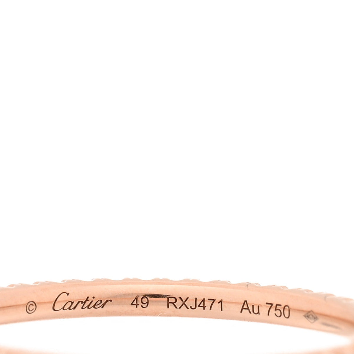 18K Pink Gold Diamond 1.5mm Etincelle de Cartier Wedding Band Ring 49 5