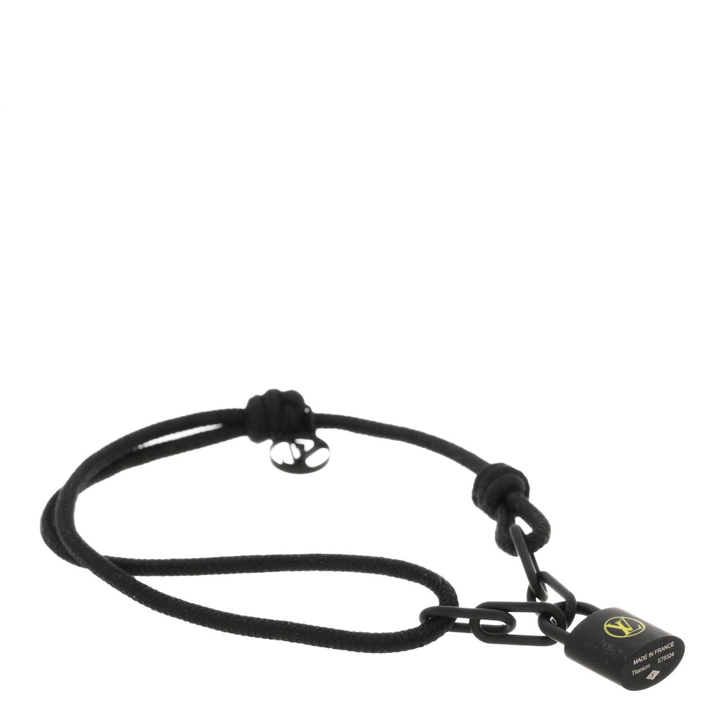 Polyester Titanium Lockit Cord Bracelet Black